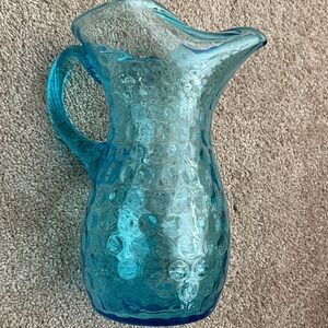 Vintage Sky Blue Optic Pitcher - Vase